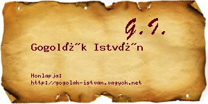Gogolák István névjegykártya